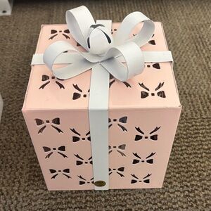 Pink Gift Box with White Ribbon